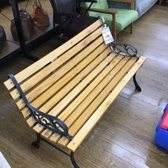 KP-114【ご来店頂ける方限定】ガーデンベンチ　木製×スチール