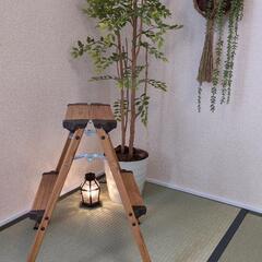 【木目調 ナチュラル】 折りたたみ　ステップスツール　
