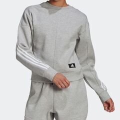 アディダス スウェットシャツ　グレーＭレディース