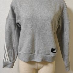 アディダス スウェットシャツ　グレーＭレディースの画像