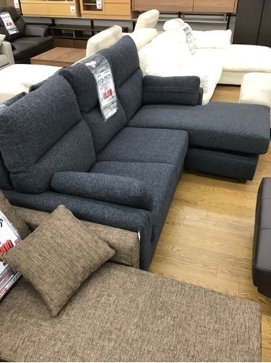 KP-115【ご来店頂ける方限定】松田家具　テンペスト　カウチソファ　グレー