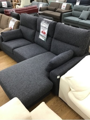 KP-115【ご来店頂ける方限定】松田家具　テンペスト　カウチソファ　グレー