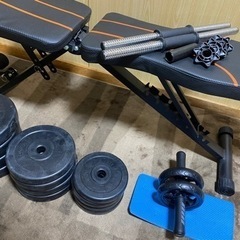 ベンチ　ダンベル　腹筋ローラー　筋トレセット