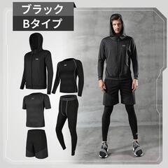 コンプレッションウェア メンズ 上下セットXLトレーニングウェア スポーツウェアの画像