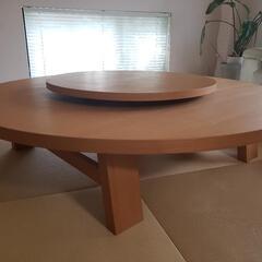 ⭐️ローテーブル⭐️円卓150 天然木化粧合板 回転テーブル付き 大阪市