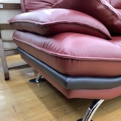 ニトリ コーナーソファー レザー レッド