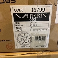 新品！！HEART VOICE VATRRA 093 タイヤホイール 17x7.0J/5×114.3 4本セット！タイヤ有り！