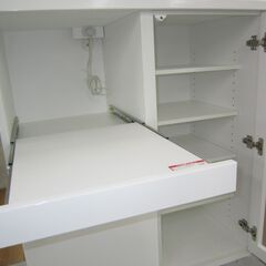 R388 NITORI 人気白キッチンカウンター、キッチンボード、幅88cm 美品
