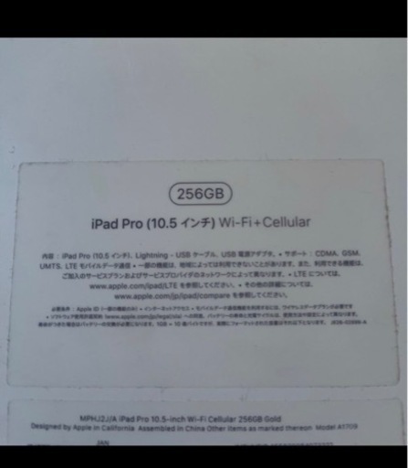 【説明文必読】iPadpro 10.5インチ　256GB ゴールド