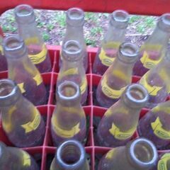 サッポロビール リボンシトロン空き瓶　ケース　リボンオレンジ 昭和レトロ 業務用 プラケース ドリンク の画像