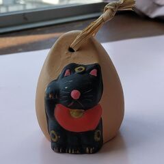 招き黒猫の土鈴