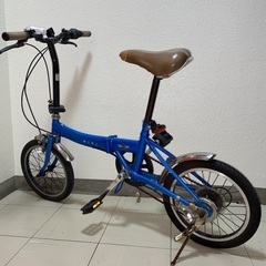 【MINI メタリックブルー 折り畳み自転車】の画像