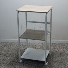 台☆超美品☆レンジ・オーブン・炊飯器台☆多目的キッチン収納☆ホワ...