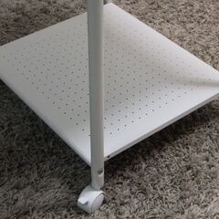 台☆超美品☆レンジ・オーブン・炊飯器台☆多目的キッチン収納☆ホワイト☆木彫☆ステンレスの画像