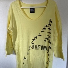 men's グラニフ 七分袖Tシャツ（黄色）