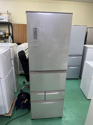 ★東芝★GR-E43G 自動製氷機 5D冷蔵庫 2012年 TOSHIABA 427L VEGETA Picoion 動作OK キッチン 生活家電