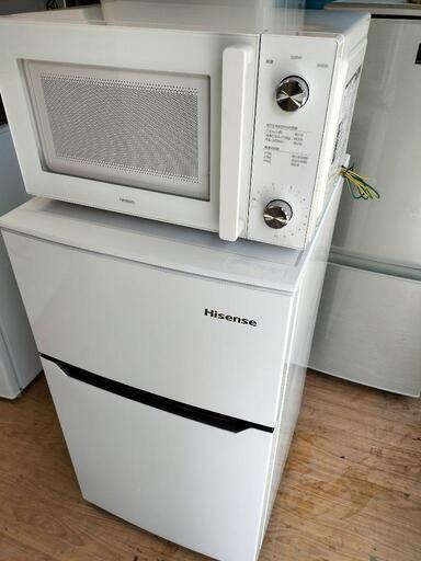 只今、商談中となっております。新生活応援家電セット！！No６９ ハイセンス　HR-B95A 2ドア冷凍冷蔵庫 93L　2019年製・ツインバード　DR-LD20 フラット電子レンジ　2020年製 2点セット！！