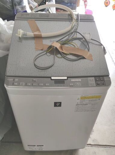シャープ SHARP タテ型洗濯乾燥機 10.0kg 5.0kg ES-PX10A-S ガラストップ 2017年製