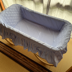 受け取り先決定】ベビーベッド 籐 ゆりかご