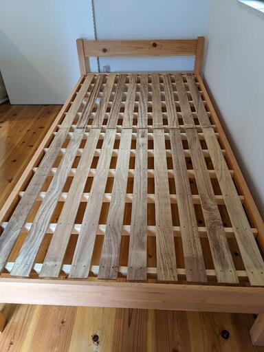 【値下げしました】無印良品　シングルベッド　パイン材　中古③