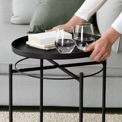 イケア　サイドテーブル　GLADOM グラドム トレイテーブル - ブラック　新品未使用未開封！【購入者様決定中です】】の画像