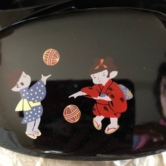 🍱【新品】胴張２段弁当（黒てまり）箱入り　の画像
