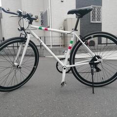 site.g クロスバイク ブルホーンハンドル 美品 480mm シマノ7速 ホワイト