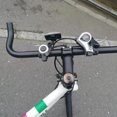 site.g クロスバイク ブルホーンハンドル 美品 480mm シマノ7速 ホワイト