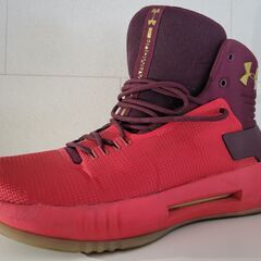 値下げしまし、UNDER ARMOUR◆ハイカットスニーカー/26cm/レッド/アンダーアーマーの画像
