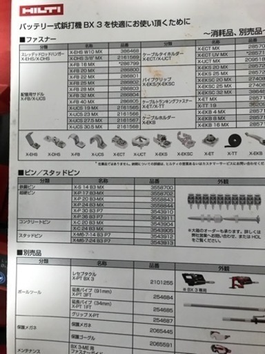 ヒルティー！バッテリー式鋲打機！