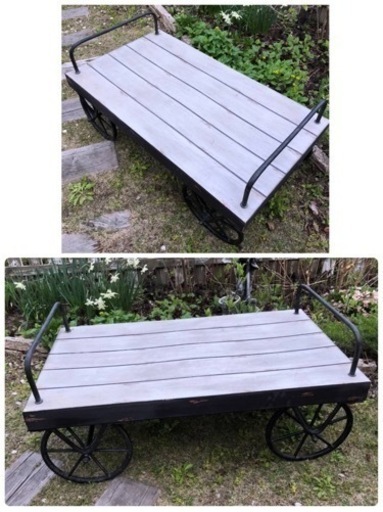 ■大特価!■ アンティーク風/インテリア台車 /取りに来て下さる方希望/配送ご相談受付ます/あんしん決算にご変更可能です