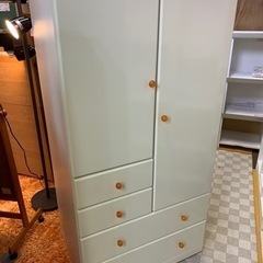【リサイクルショップ八光　田上店】ホワイト　タンス衣類収納　クローゼットの画像