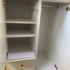 【リサイクルショップ八光　田上店】ホワイト　タンス衣類収納　クローゼットの画像