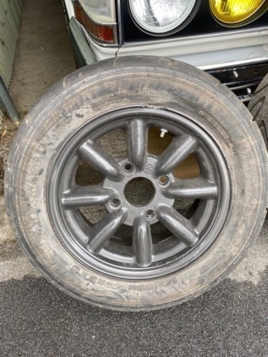 ワタナベ 旧車 13インチ 5.5J 4H 114.3 ヨコハマ ADVAN 175/60R13 セミスリック 専用ナット付き