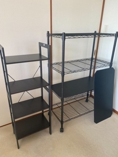棚セット　パイプ棚ニトリ・ヘルメットセット