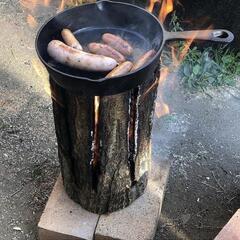 キャンプ　バトニング台　バトニング棒　キャンプ用ショート薪　スウェーデントーチ　ほか　の画像
