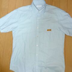 修道中学校・修道高校制服　男子半袖シャツＬサイズ　ブルー　★美品★