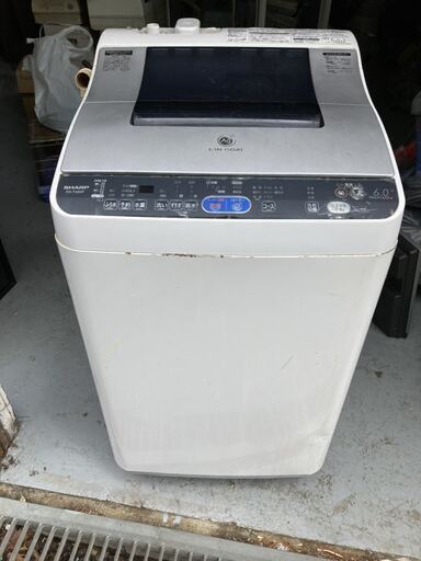 洗濯機 シャープ SHARP 電気 洗濯乾燥機 6kg 風呂水 ホース付き 全自動洗濯機