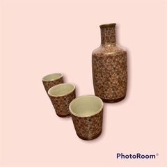 九谷焼 寿山窯 桜柄酒器セット