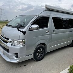 ハイエースキャンピングソーラーパネル冷蔵庫テレビ車検4年11月サ...