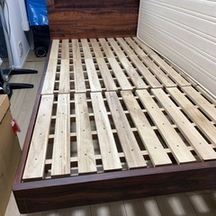 【終了】【引取希望】北欧デザイン セミダブルベッド＋国産マットレス