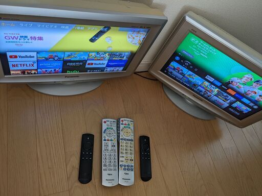 17インチテレビ２台、アマゾンFireTV２個のセット