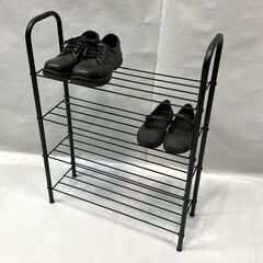美品 スチール製 シューズラック 4段 幅約54×奥行約18×高...