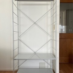 無印良品スチールユニットシェルフワードローブセットグレー