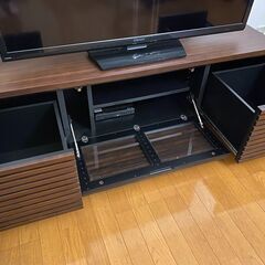 ニトリ テレビ台 ローボード ウォールナット材 ショア150B ダークブラウン ★買取帝国 志木店の画像