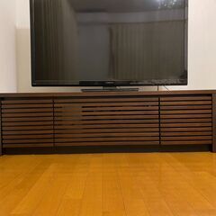 ニトリ テレビ台 ローボード ウォールナット材 ショア150B ダークブラウン ★買取帝国 志木店の画像