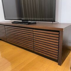 ニトリ テレビ台 ローボード ウォールナット材 ショア150B ダークブラウン ★買取帝国 志木店の画像