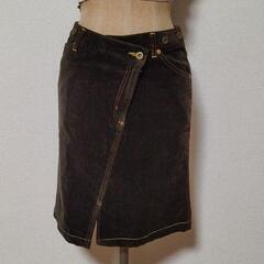 【無料】コーデュロイ スカート(濃茶) size 38 ※ELO...