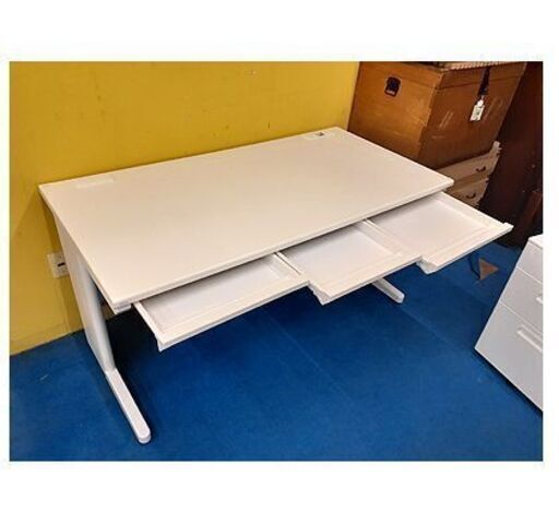 2点セット【スチールデスク＆デスクワゴン】幅140cm ライトグレー系色 オフィスコム オフィス家具 オフィス用品 オフィスデスク 事