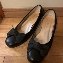 ③【Lｻｲｽﾞ24cm】フォーマルパンプス 黒 リボン